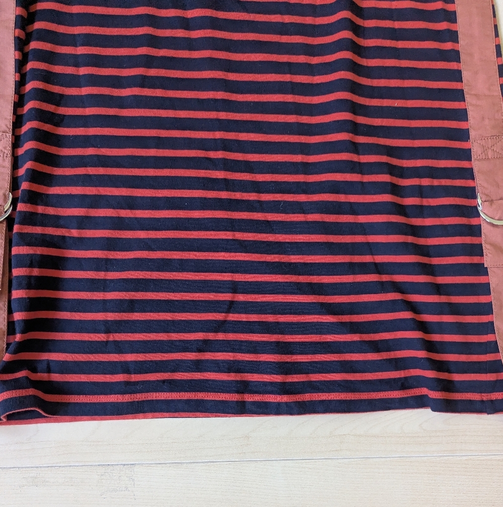 10‎ Crosby Derek Lam Red and Navy Striped Midi Dress - Picture 5 of 12
